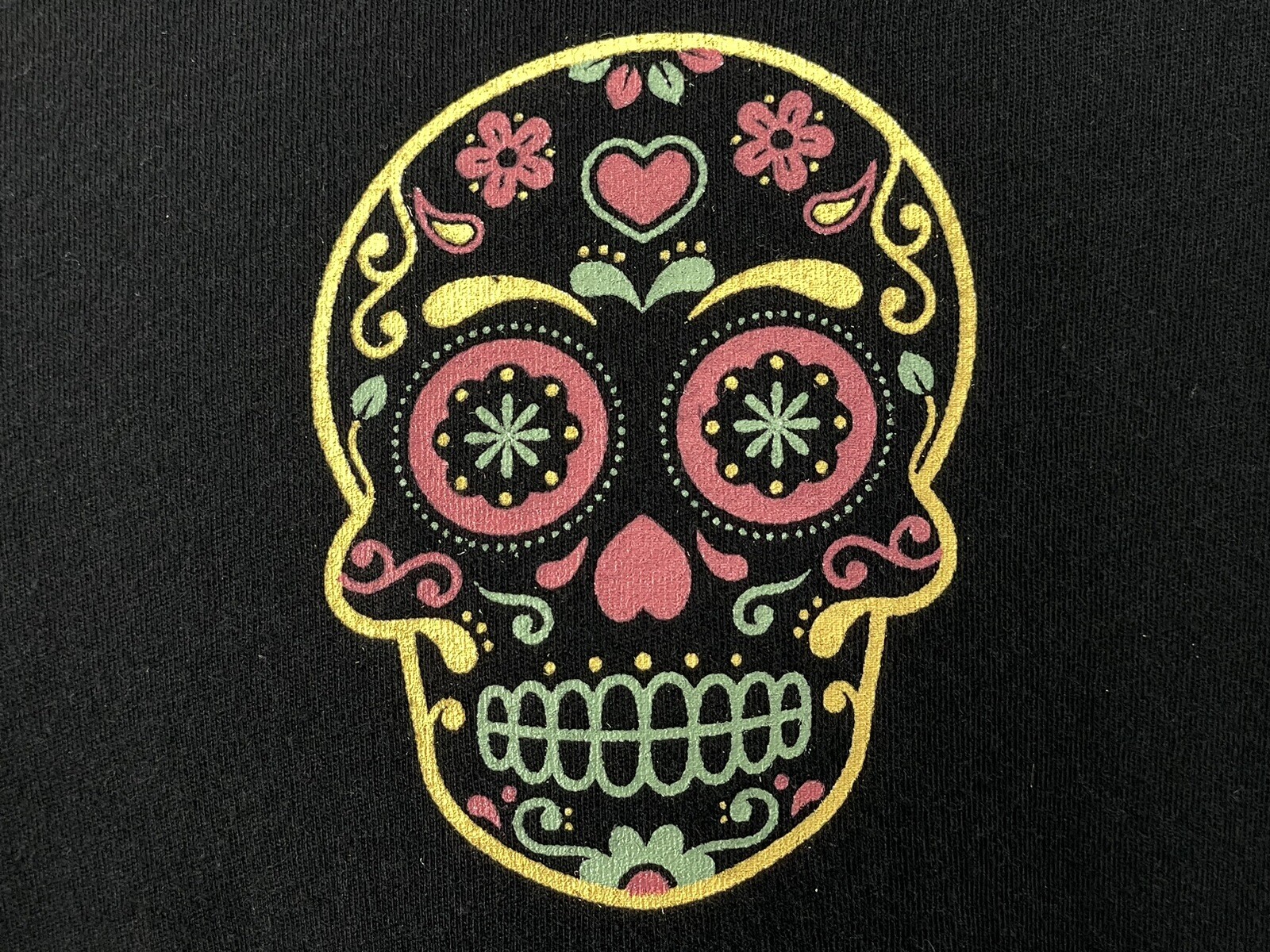 Dirtee Laundry Dia de Los Muertos T-shirt Womans M Black Graphics Sugar Skull