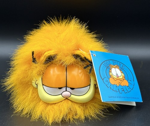 Juguete de peluche Dakin Garfield gato peluche parodia pelo largo difuso 1981 etiqueta de colección - Imagen 5 de 17