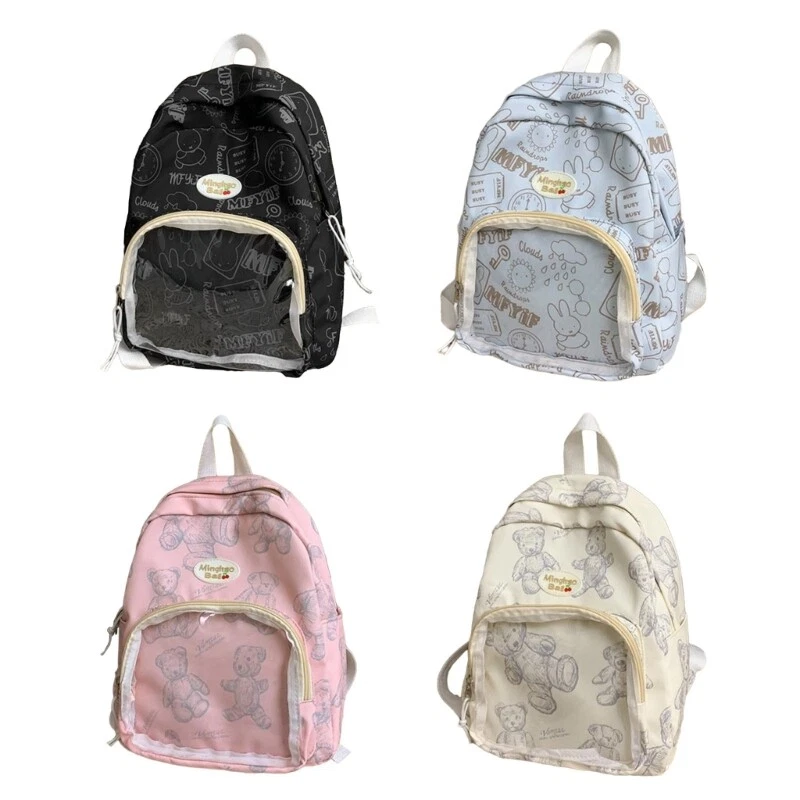 Stylish Nylon School Backpack with Multiple Compartments Rucksack for Travel