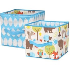 Little Bedding by Nojo Woodlands Collapsible Storage Bin, 2 Pack