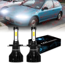 Led Headlight Kit Highlow Bulbs 6000k White For Honda Civic 1992-2003