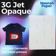 Neenah 3G JET OPAQUE® Iron On Heat Transfer For Dark Fabric 8.5"X11"-100 Sheets