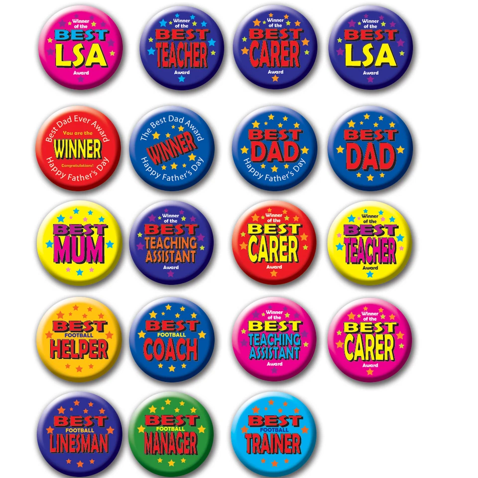 BONGO BADGES MUM, DAD, TEACHER, LSA, TEACHING ASSISTANT,CARER FOOTBALL THANK YOU GIFT