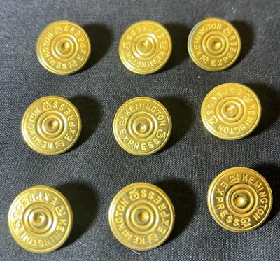 Remington Express Buttons 20GA Shotgun Brass Turret Lot of 9 Fashion Clothes NOS