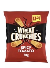 Wheat Crunchies Spicy Tomato Flavour Wheaty Tube Snacks PMP £1.25 5x70g