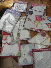 Lot of 10 New Sealed Quilting Acrylic Templates - Wedding Ring, Pineapple, Clams