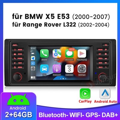 64GB Für BMW 5er E39 X5 E53 7er E38 Android 14 Carplay Autoradio GPS Navi RDS BT