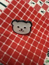 Enamel Pin Bear Cute Teddy Bear Brooch White Bear Close Up Face Backpack Hat New