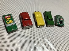 Vintage 1960  s Lot Of 5 Tin Litho Friction Toys Roadster Car Tank Japan 3  Long