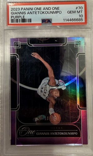 2023 Panini One And One Giannis Antetokounmpo - Purple /25. PSA 10