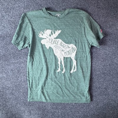 League 91 Double Arrow Seeley Lake Moose T-Shirt Mens Medium Green Graphic Print