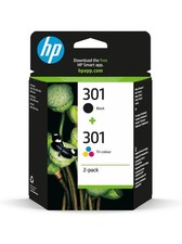 HP N9J72AE 301 Original Ink Cartridges, Black and Tri-Colour, Multipack