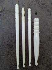 Antique Style Bone Crochet Hook Set: Handcrafted Fiber Art Tools