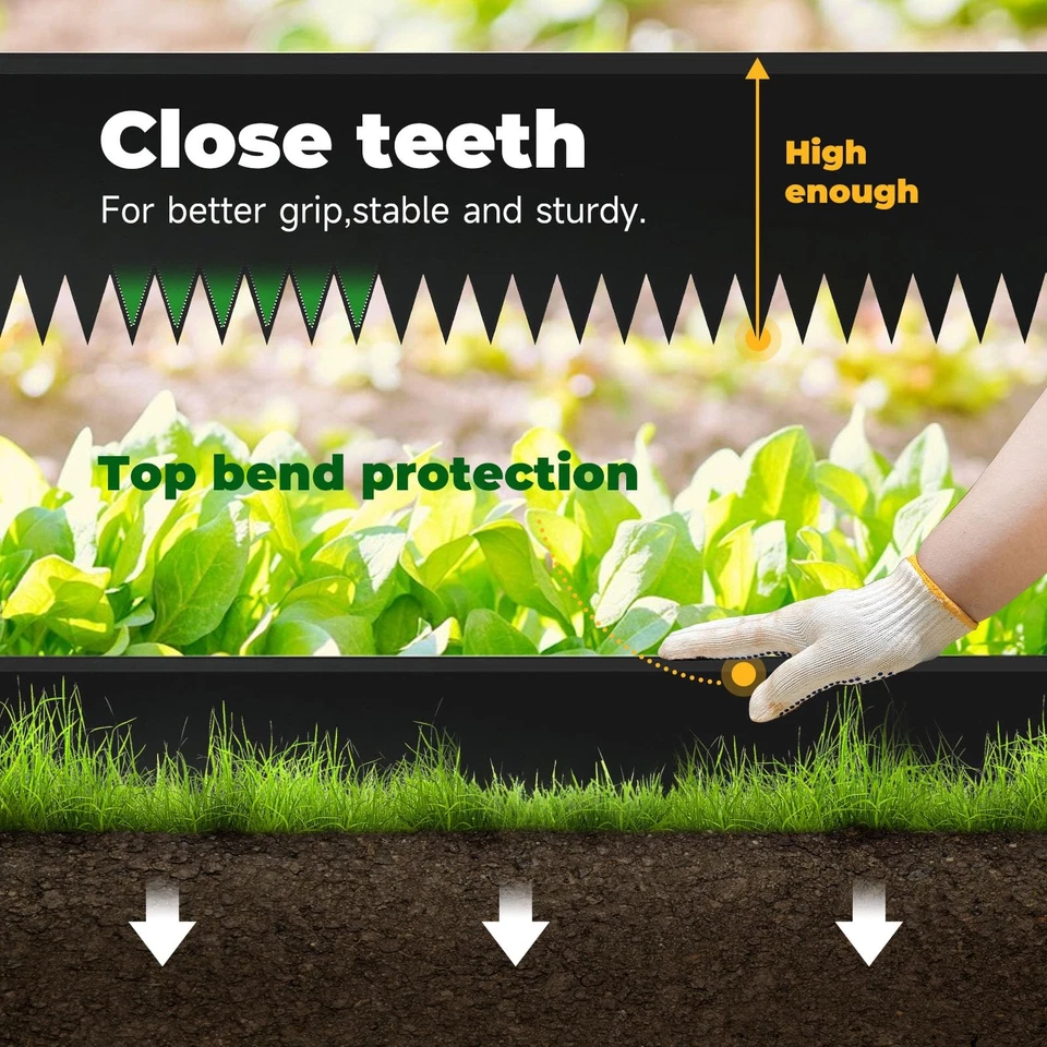 Bordes de jardín de acero con protección de flexión superior borde de paisaje de metal acero L... Foto 4 de 4