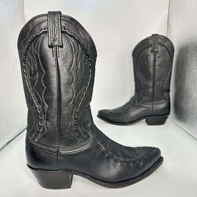 Dan Post-Phoenix Western Boots Men Size 9.5 D Black Leather 16660