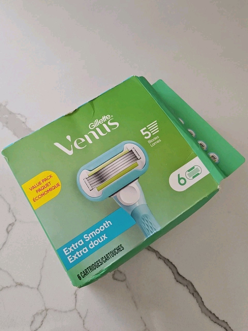 Gillette Venus Embrace Refill Cartridges 5 Blades 6 Count Extra Smooth Open Box 