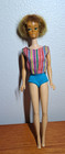 Barbie Doll 1958 Mattel Original Striped Swimsuit Short Hair & Yellow Bathrobe — photo 1