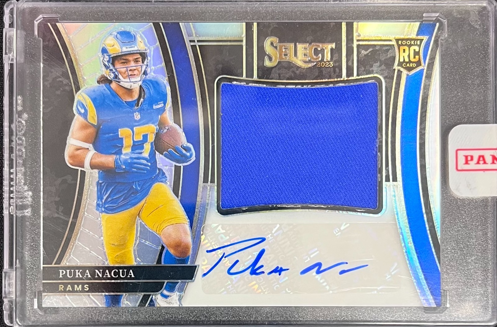 2023 Panini Select Puka Nacua Rookie Jumbo Patch Auto RPA Silver Prizm /99 