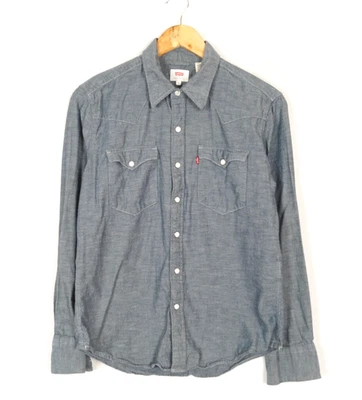 Chemise homme LEVI STRAUSS & CO en jean taille S col Western Point gris coton... - Photo 1/4