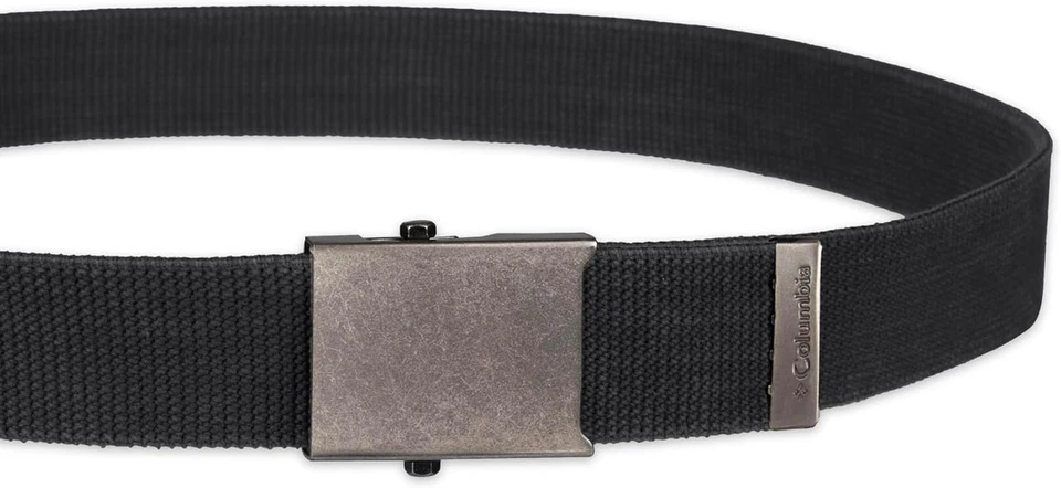 Cinturón de tela con hebilla de placa militar Columbia para hombre - Talla única 42" de largo - Todos los días Foto 3 de 4