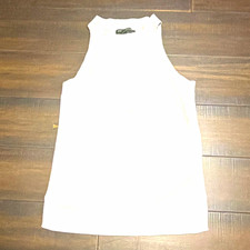Banana Republic Women's off white Solid Mock Neck Sleeveless Knit Tank Top xxs