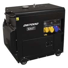 Sealey 7000W Diesel Generator 4-Stroke Engine 110/230V Running Time 9h DG7000 