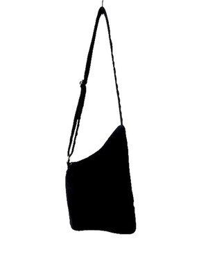HOBO International Black Nylon Canvas Messenger Crossbody Bag Organizer