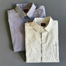 TWO Untuckit Dress Shirts | Both Sz L | Pair Blue & Green Wrinkle Free Slim Fit