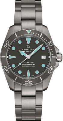 Men's Swiss Automatic Titanium Diver Watch - 38mm Anthracite Design