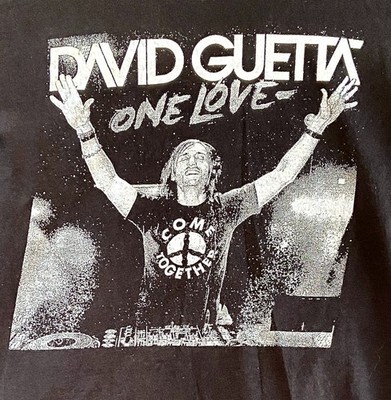 David Guetta French DJ One Love 2009 T Shirt Mens Small Vintage Concert T Shirt
