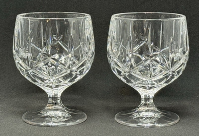 Pair of Bohemia Crystal Sheffield Brandy / Cognac Glasses