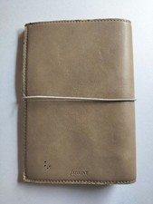 Filofax B6 Personal Size Soft Leather System Organizer Beige 24mm Ring Ruler Set