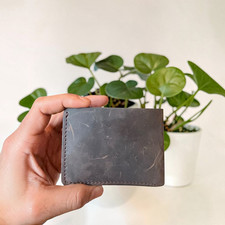 Men's Genuine Sheep Leather Bifold Wallet Slim Credit Card ID Holder Gents Gift