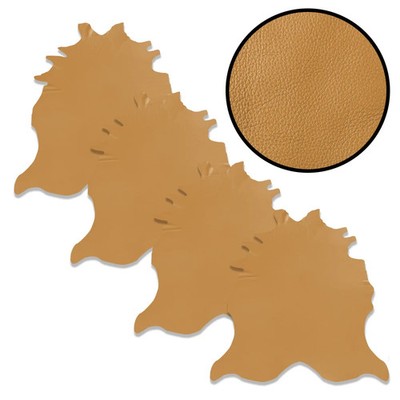 STUNNING GOLD YELLOW COW HIDE LEATHER NATURAL PEBBLE 4 PACK 56 SQ FT EACH (=225)