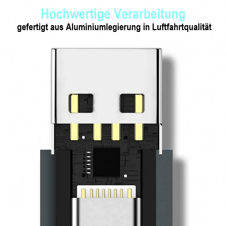 USB A auf USB C Adapter OTG Verbindungsstecker Ladeadapter Konverter Buchse - Bild 3 von 4