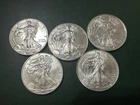 Lot of 5 - $1 American Silver Eagle Coin 1 oz BU - Random Year - US Mint