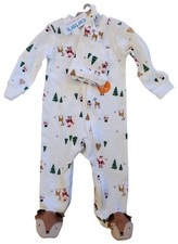 Carter's Santa Reindeer Baby Boy's Cotton Christmas 2 Piece Footie Set Sz9M