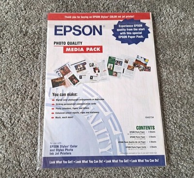 Epson Photo Quality 4 Größen Mediapack ArtNr 1043734 90er vintage Drucker Papier