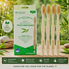 Bamboo Toothbrushes 4 Pack NEW VEGAN Adult Cruelty Free FREE SHIPPING Rite Aid