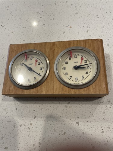 Vintage USCF Chess Clock Timer Working Made in West Germany Mechanical Analog