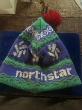 USA made Northstar Ski Resort Lake Tahoe Beanie Knit Colorful Neon Old-School 80