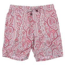 Isaia Paisley Print Lightweight Silk Drawstring Waist Shorts S 31-33 Eu 48 NWT