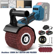 1200W Brushless Akku Walzenschleifer Satiniermaschine M14 Spindel für 120 Bürste
