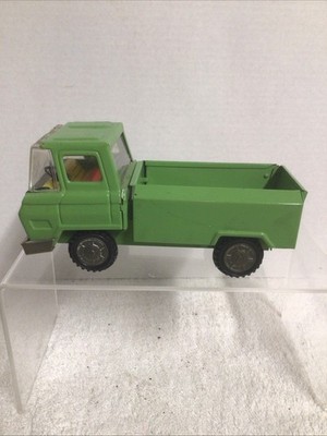 VTG Clover Toy 7  Delivery Truck Green Pressed Metal Steel Korea Rare Color