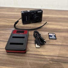 Canon IXUS 100 IS 12.1MP Digital Camera Black. Charger, Battery And 4GB SD Card