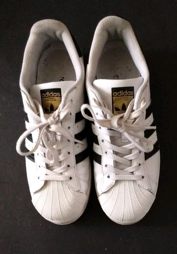 Scarpe da ginnastica uomo Adidas Superstar OG in pelle taglia 8 5 nero bianco oro