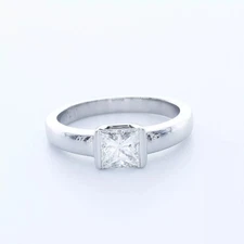 Solitaire Engagement Ring Platinum 1.46 Carat Princess Lab-Grown Diamond E VS1