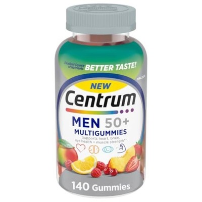 Centrum Silver Men 50+ MultiGummies Multivitamin 140 Count Natural Fruit Flavors