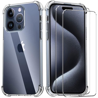 2in1 Glasfolie Display Schutz Hülle für Apple iPhone 13 Pro Slim Silikon Case
