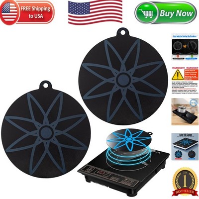 Thermochromic Silicone Induction Cooktop Protect Mat, Two pcs 9.5 inch Silico...